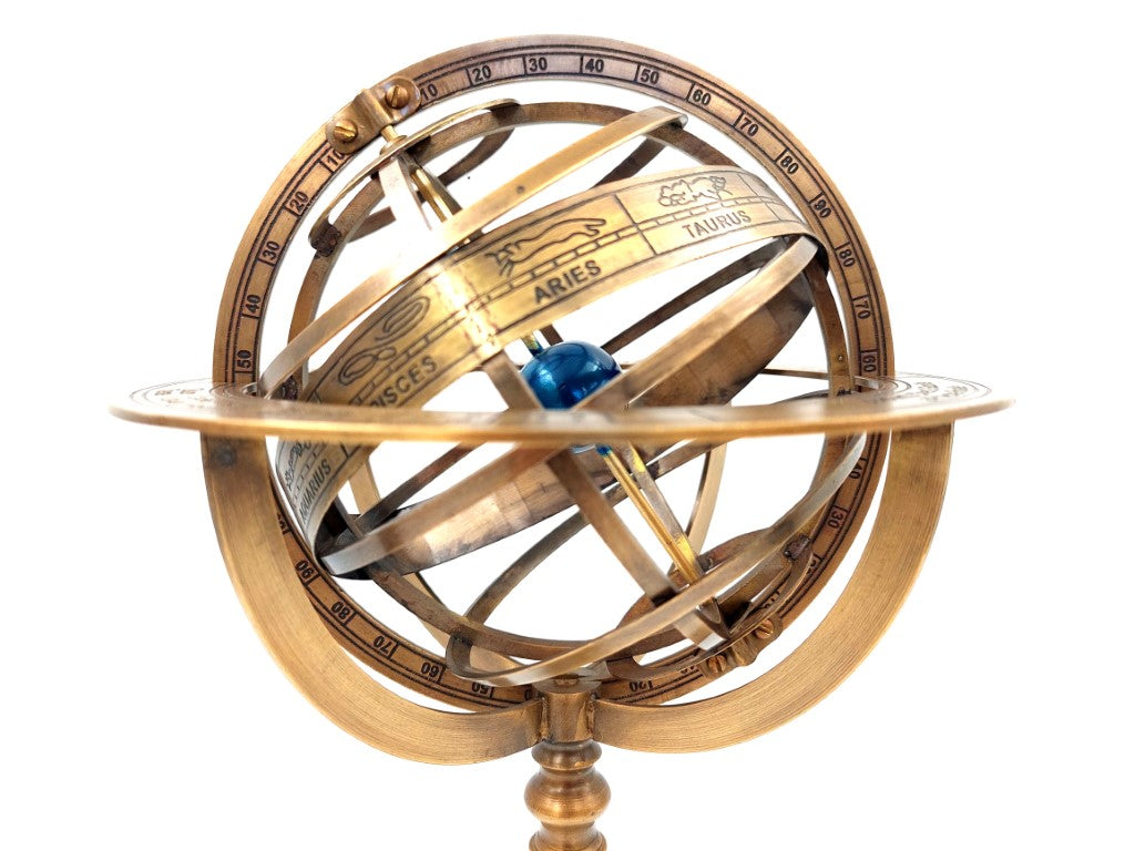 Sárgaréz asztrolábium (armilláris gömb), 39 cm