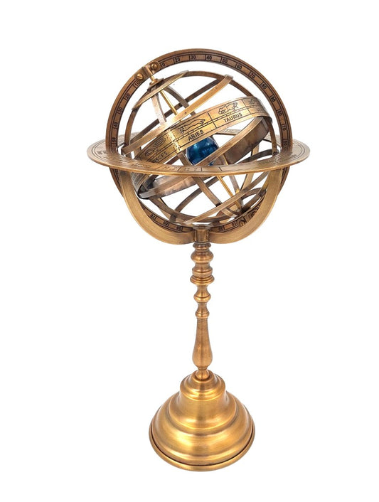 Sárgaréz asztrolábium (armilláris gömb), 39 cm