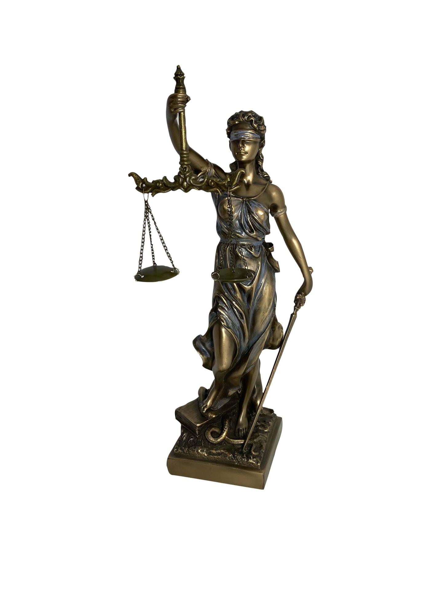 Jusztícia istennő bronz bevonatú szobor közepes