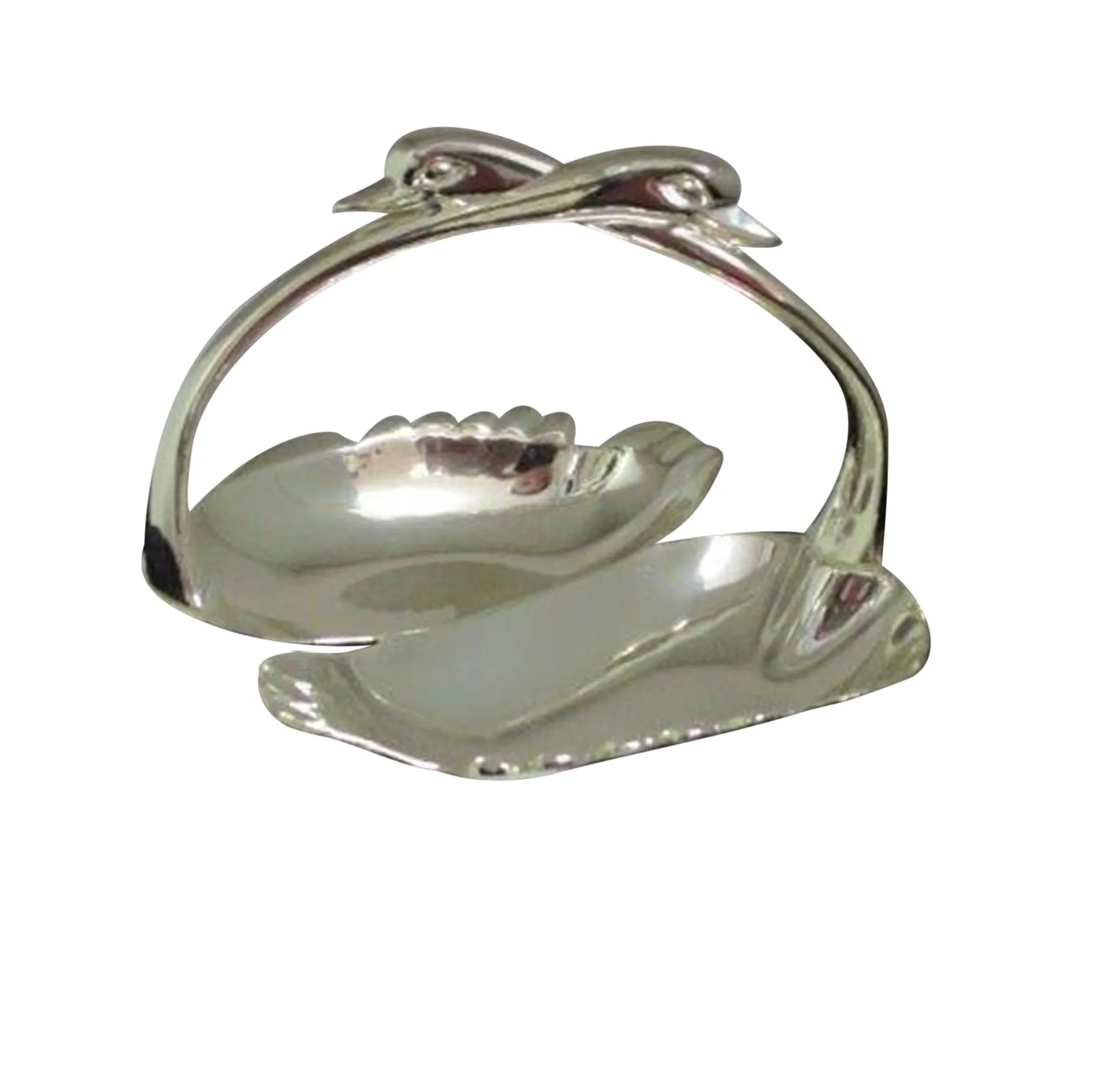 Hattyús kínáló / gyűrűtartó, ezüst színű