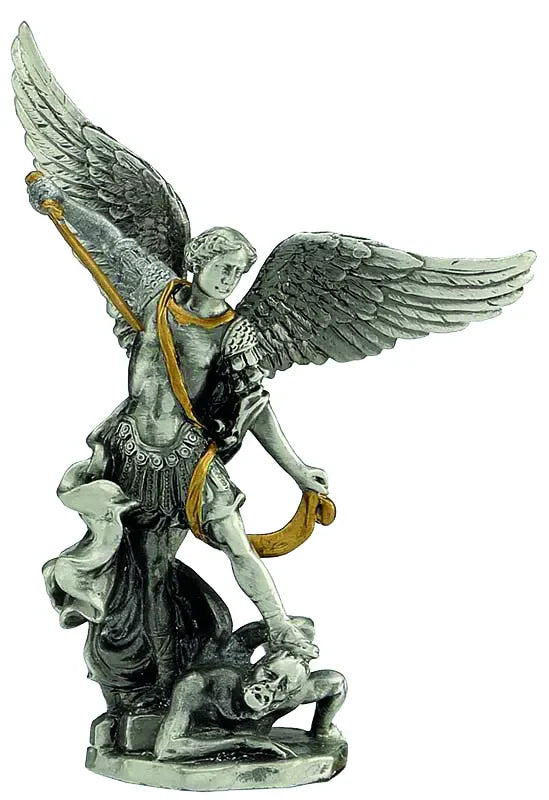 Szent Mihály arkangyal ón szobor