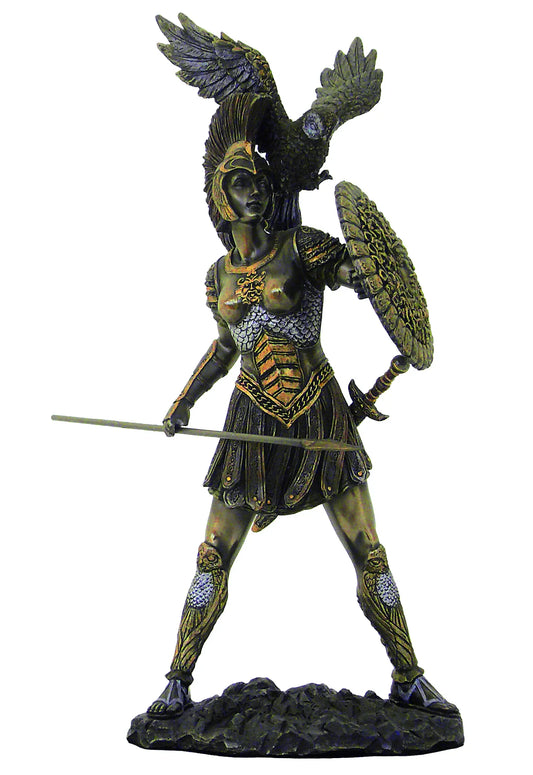 Athéné bölcsesség istennője bronz bevonatú szobor