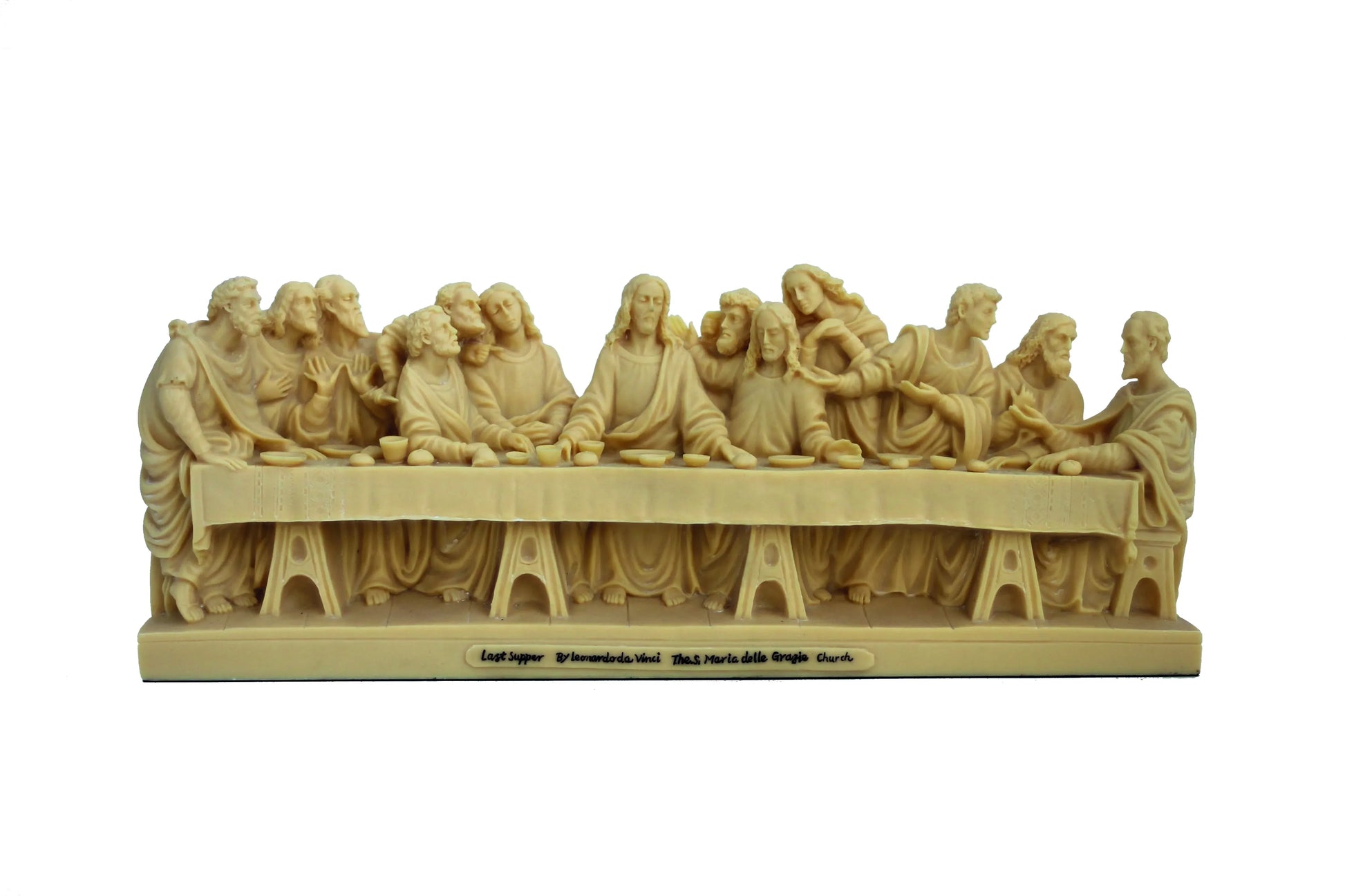 Leonardo da Vinci utolsó vacsora fehér szobor