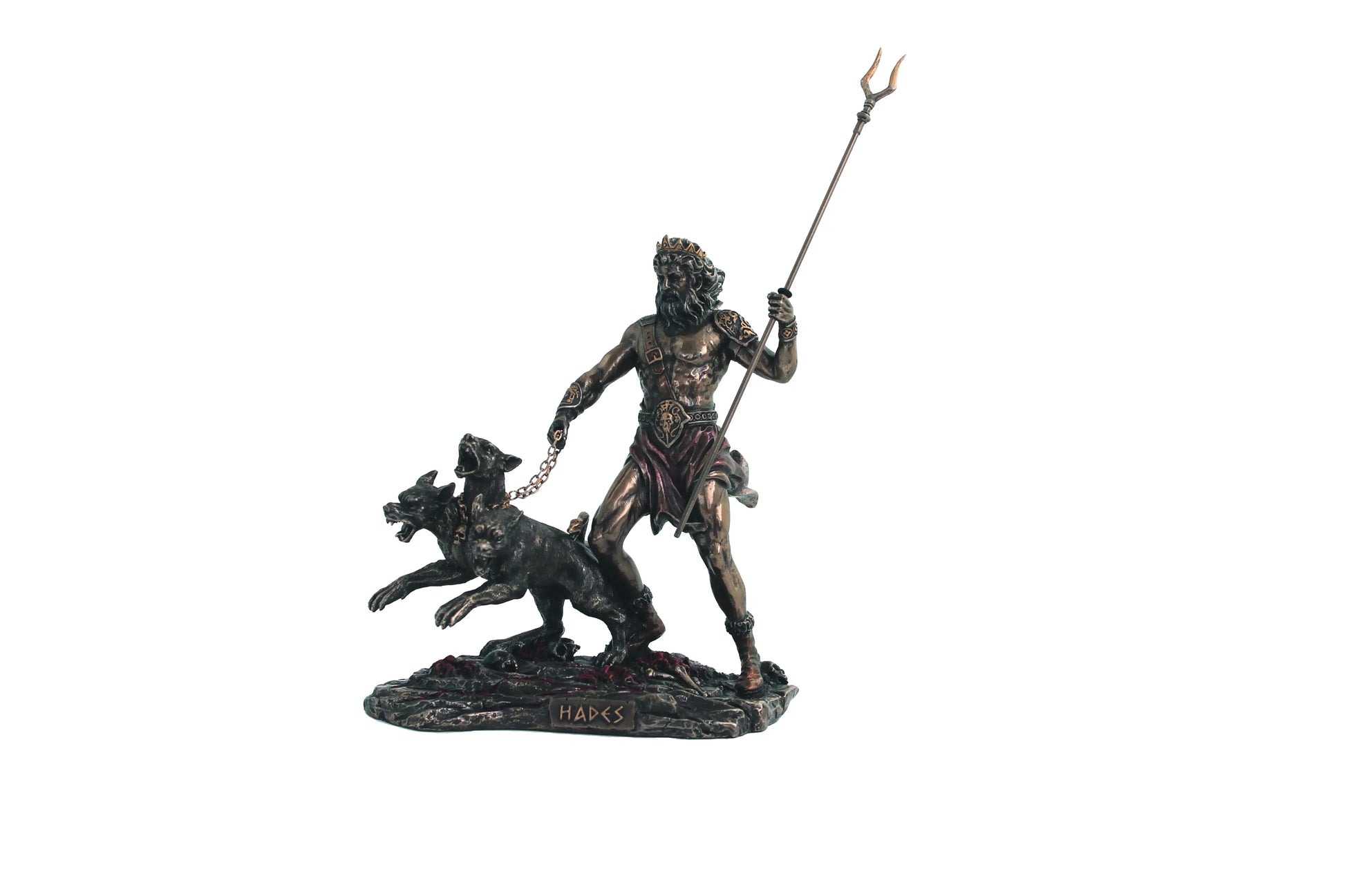 Hádész és Pluto az alvilág istene bronz bevonatú szobor