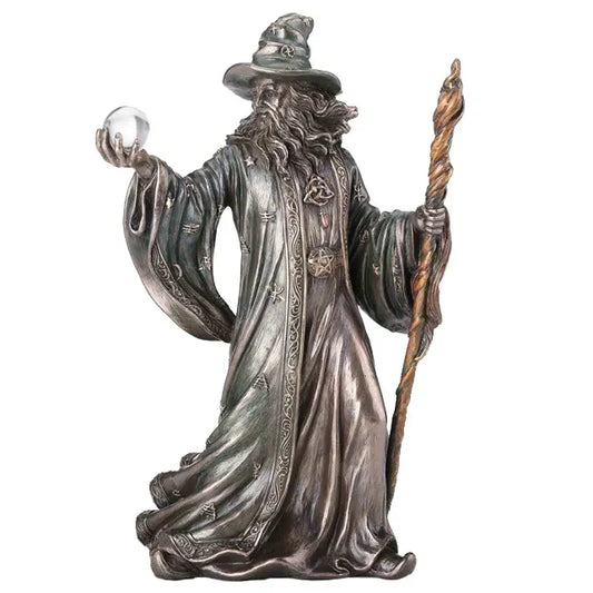 Varázsló Merlin bronz bevonatú szobor