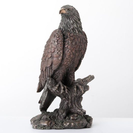 Sas bronz bevonatú szobor, 22 cm