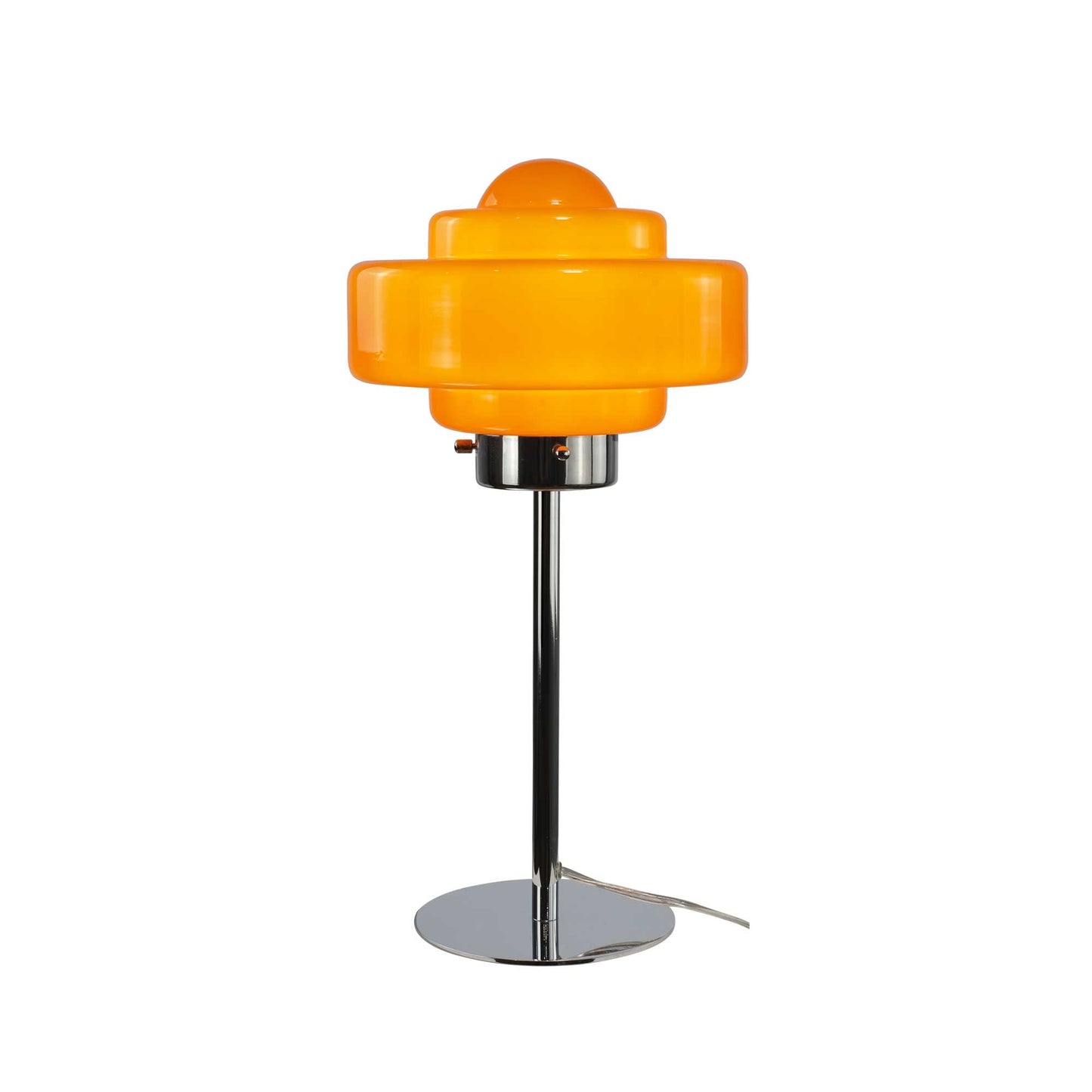 Zeni színes üveg és króm asztali lámpa