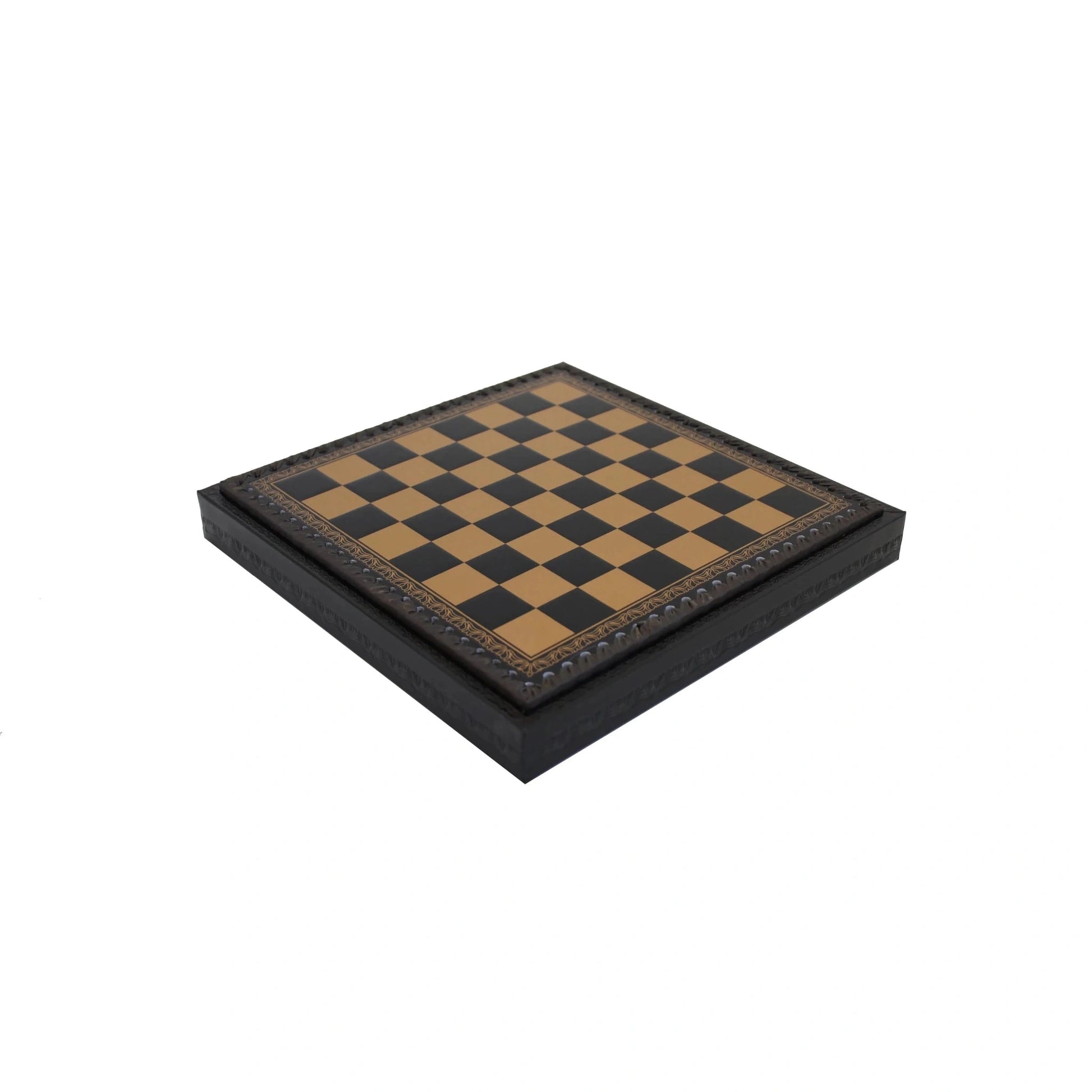 Arany/fekete műbőr sakktábla bábutartó rekesszel - MODIANO