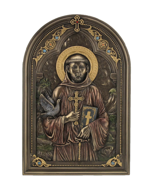 Assisi Szent Ferenc ikon bronz bevonatú szobor - MODIANO