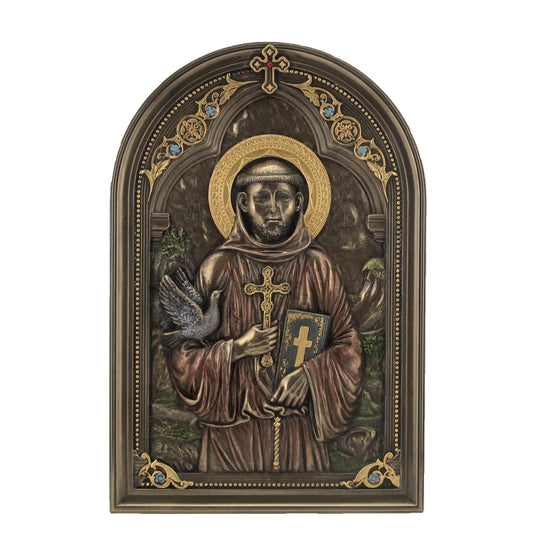 Assisi Szent Ferenc ikon bronz bevonatú szobor - MODIANO