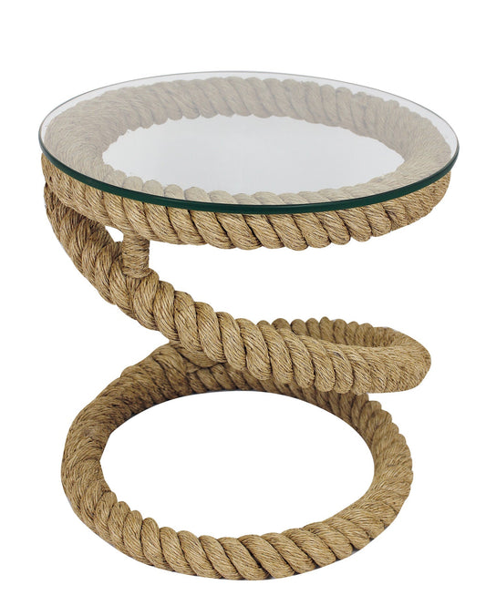Asztal - Kötél, üveglappal, m: 51cm, átmérő: 50cm - MODIANO