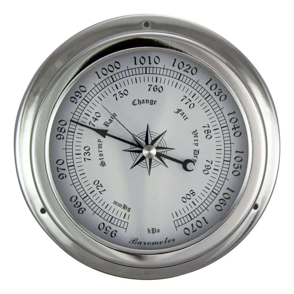 Barométer, krómozott, Ø: 14,5/10cm, M: 4,2cm