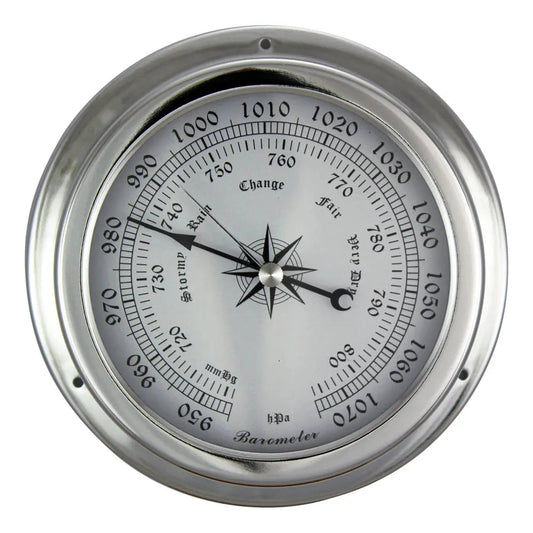 Barométer, krómozott, Ø: 14,5/10cm, M: 4,2cm