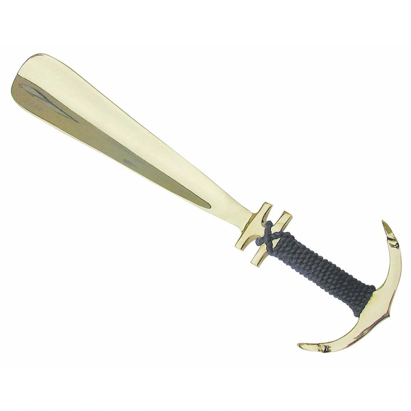 Cipőkanál - horgony, sárgaréz kék kötéllel, 26 cm