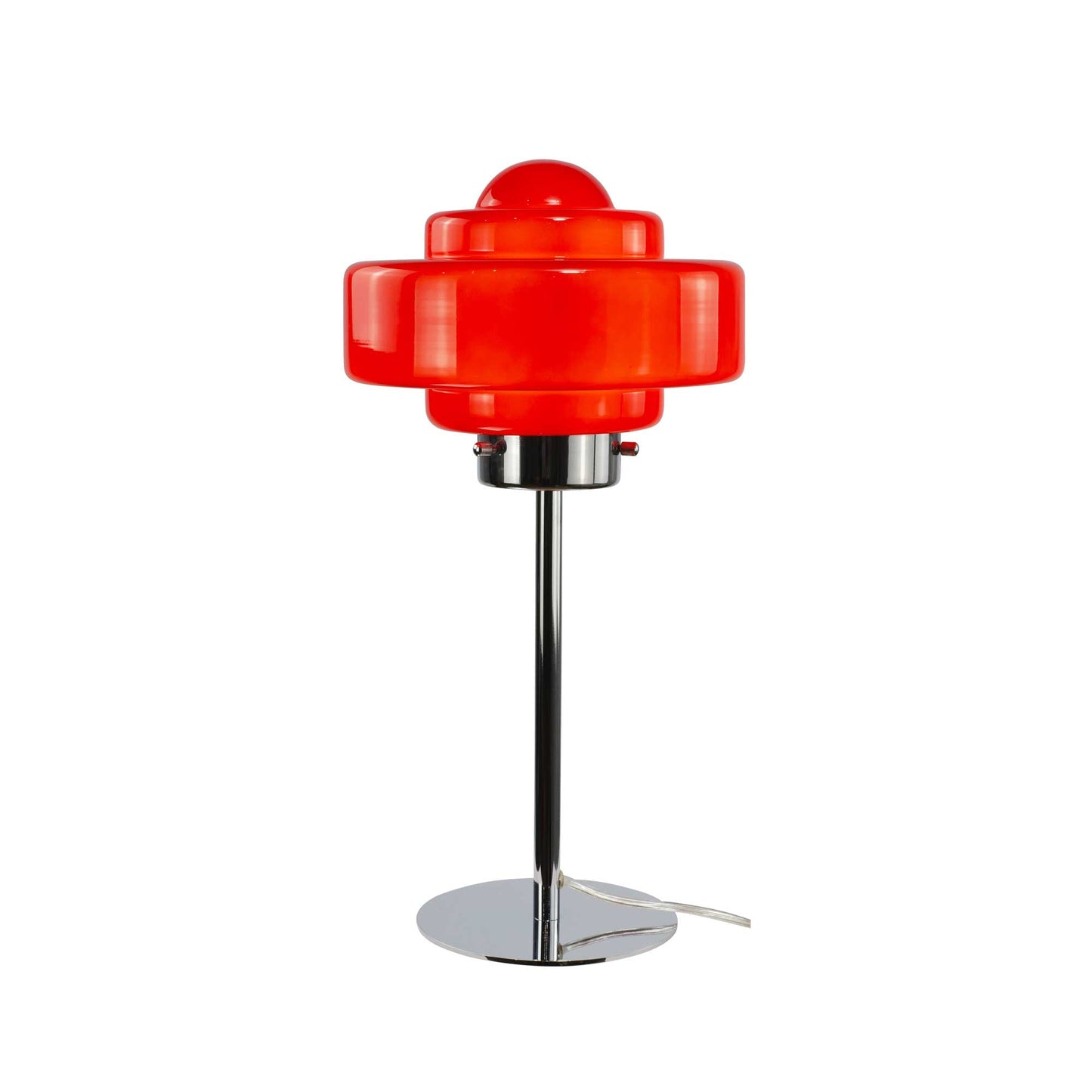 Zeni színes üveg és króm asztali lámpa