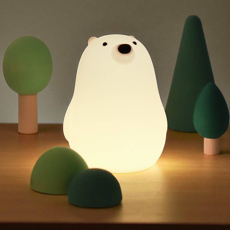 Jegesmedve szilikon lágy fényű éjszakai lámpa újratölthető
