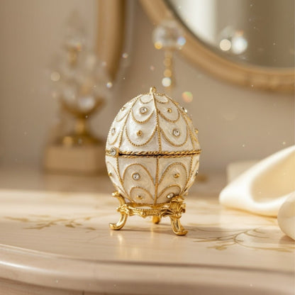 Fabergé Tojás Csecsebecse Doboz - Fém Kristályokkal - MODIANO