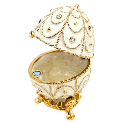 Fabergé Tojás Csecsebecse Doboz - Fém Kristályokkal - MODIANO