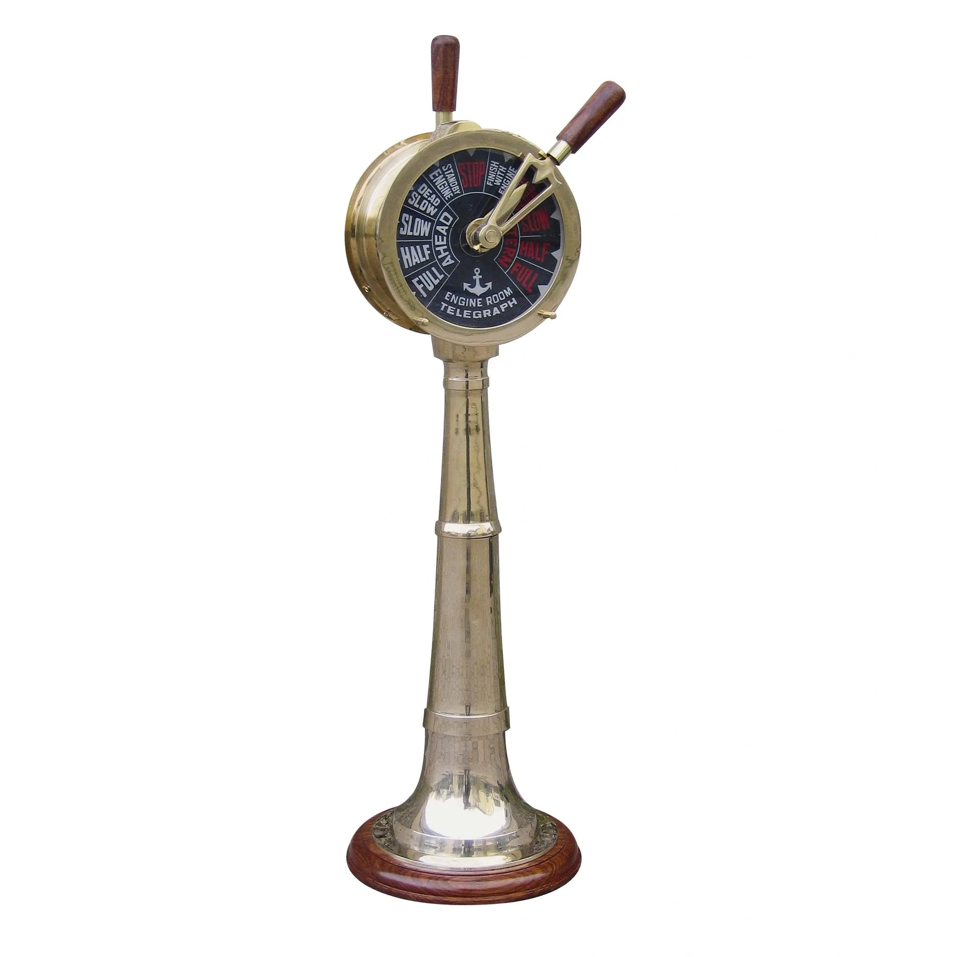 Géptávíró, réz, fa alapon, M: 60cm, fej-Ø: 17cm