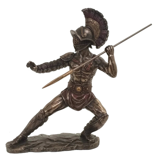 Gladiátor lándzsával bronz bevonatú szobor - MODIANO