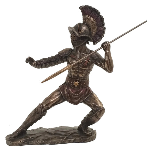 Gladiátor lándzsával bronz bevonatú szobor - MODIANO