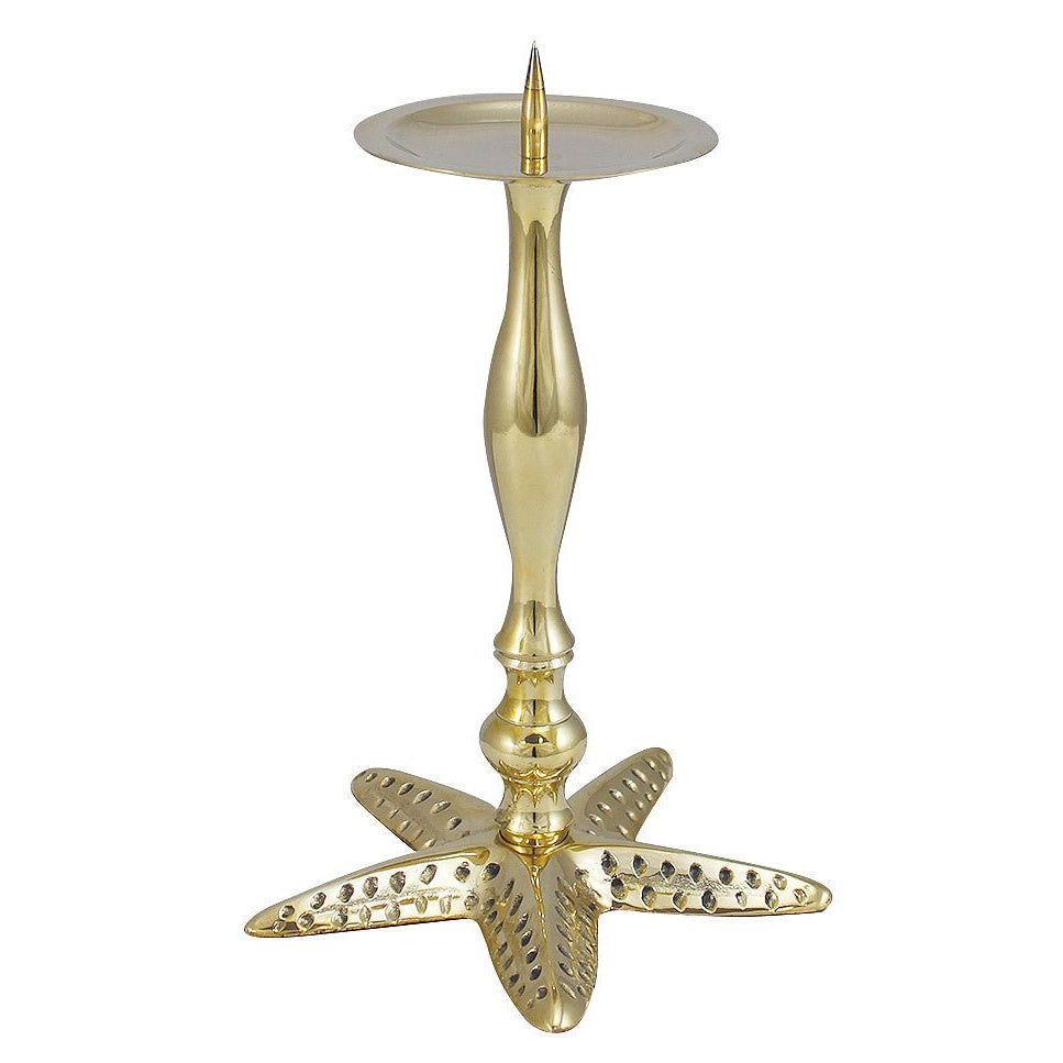 Gyertyatartó oszlopállvány - Tengeri csillag, réz, m: 23cm, átmérő: 15/9cm - MODIANO
