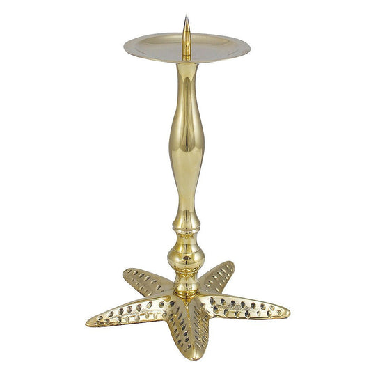 Gyertyatartó oszlopállvány - Tengeri csillag, réz, m: 23cm, átmérő: 15/9cm - MODIANO