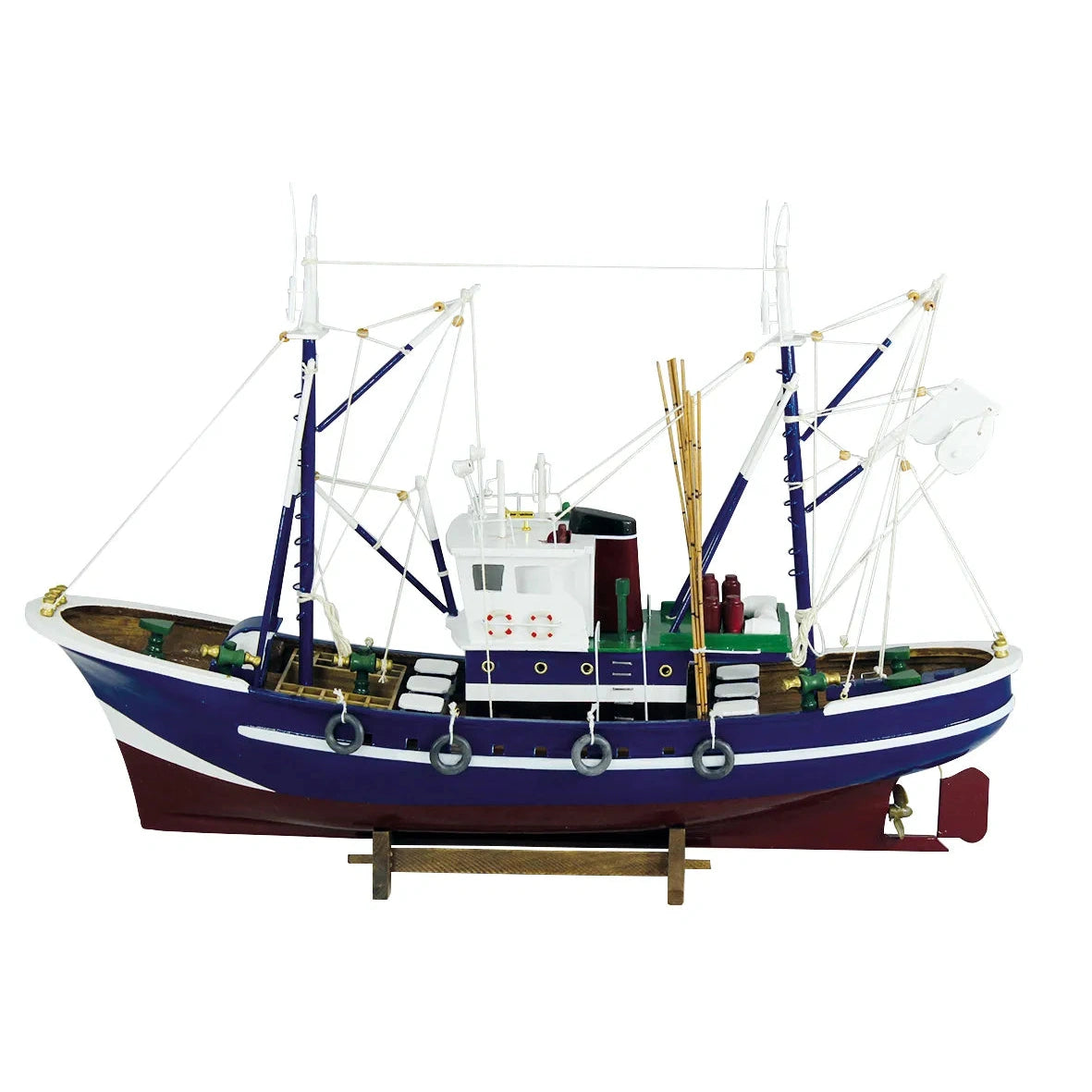 Halászhajó, fa, h: 58cm, m: 40cm