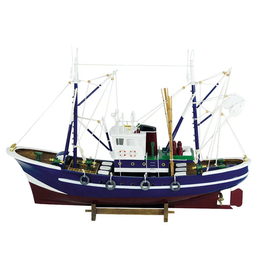 Halászhajó, fa, h: 58cm, m: 40cm