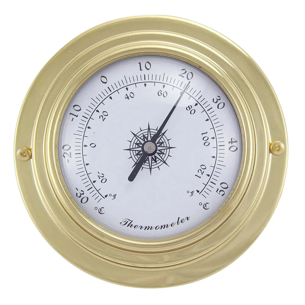Hőmérő, réz, Ø: 9,8/6,3cm, H: 3cm