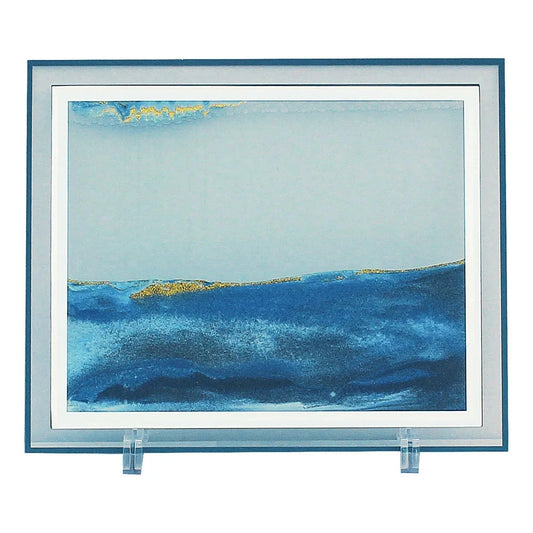Homokkép, üveg/homok, vízzel töltve, 30x24,5cm