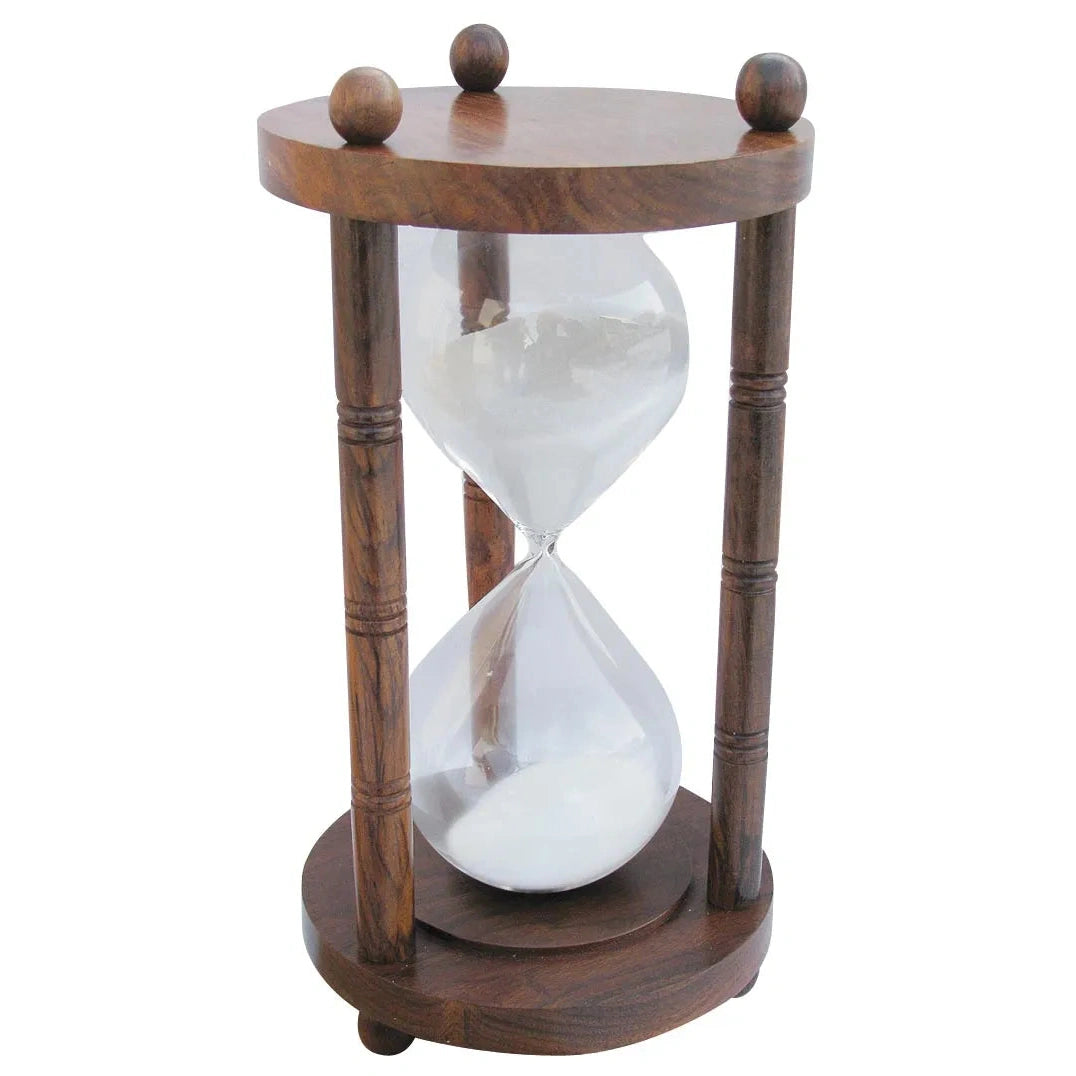 Homokóra, 3 oszlop, fa, kb. 60 perc, m: 24,5 cm, átmérő: 12,5 cm