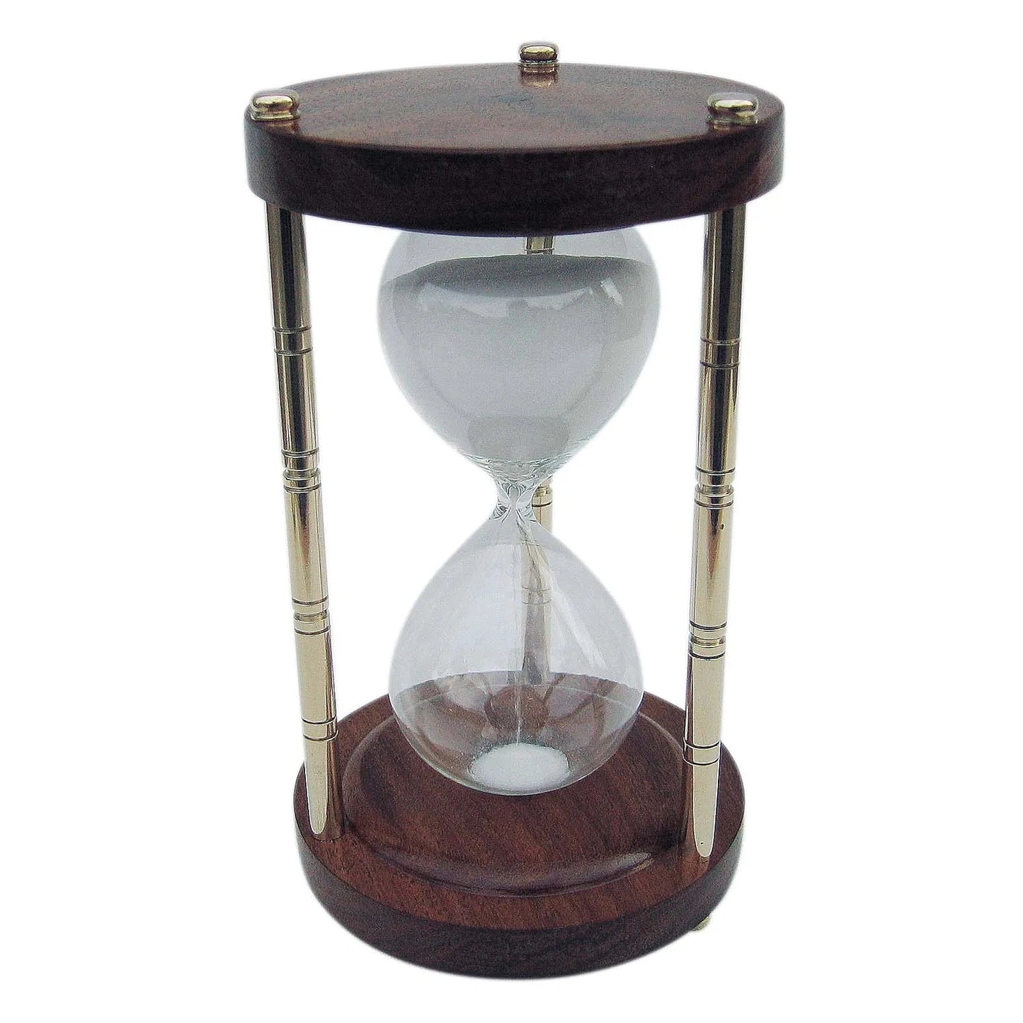 Homokóra, 3 oszlop, réz/fa, kb. 30 perc, m: 17,5 cm, ø: 10 cm