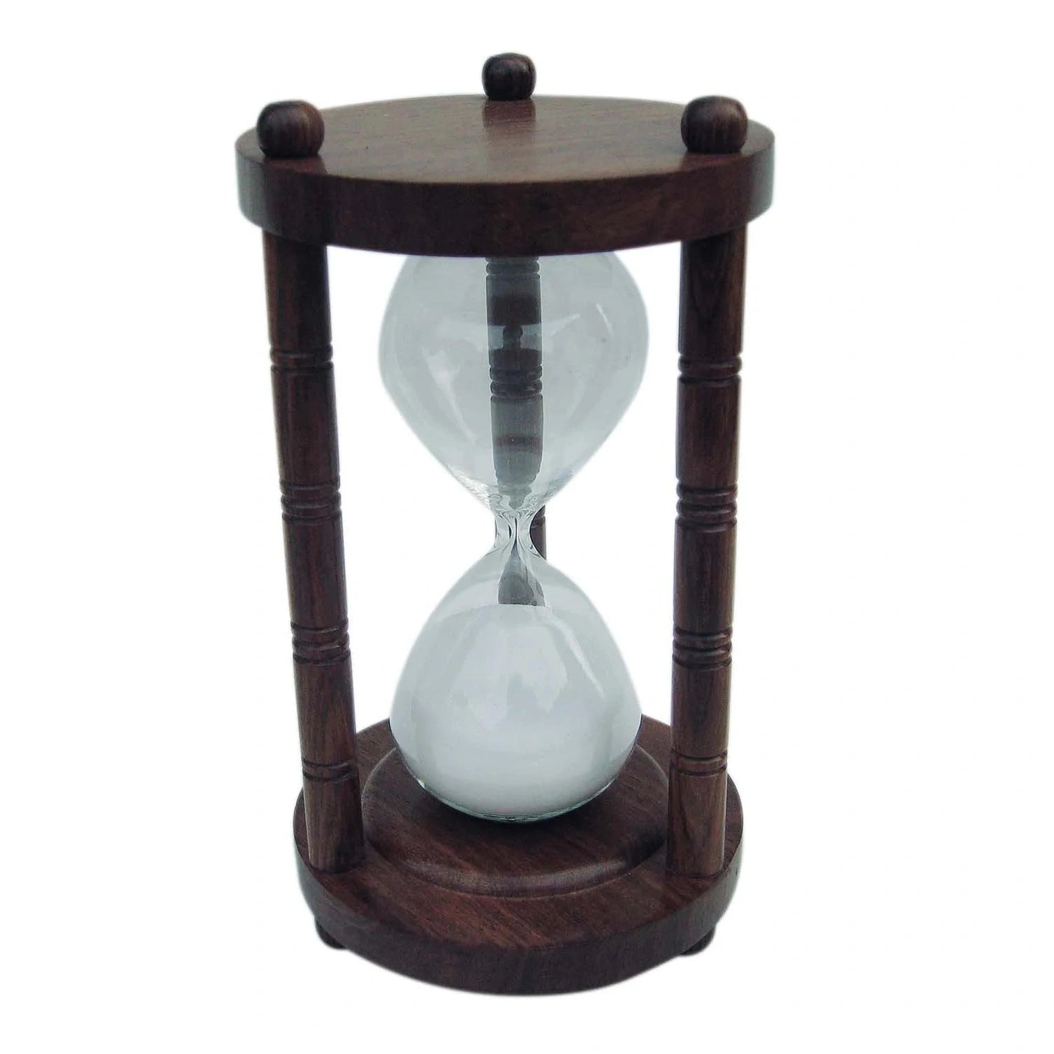 Homokóra, 3 oszlopos, fa, kb. 30 perc, m: 18 cm, Ø: 10 cm