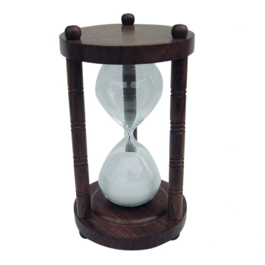 Homokóra, 3 oszlopos, fa, kb. 30 perc, m: 18 cm, Ø: 10 cm