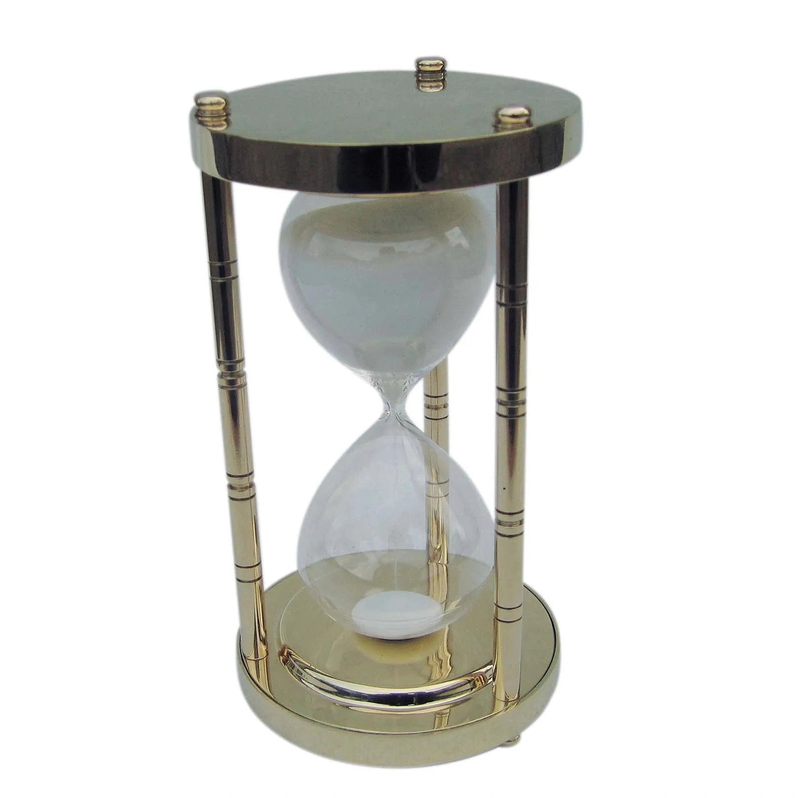 Homokóra, 3 oszlopos, réz, körülbelül 30 perc, m: 17 cm, ø: 9 cm