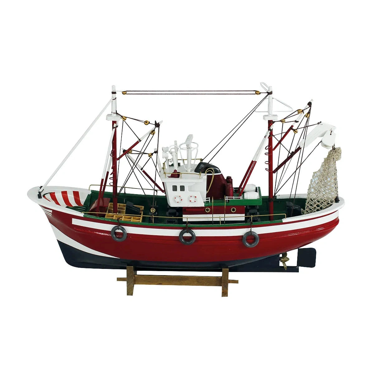 Horgászkutter, fa, h: 46 cm, m: 31 cm