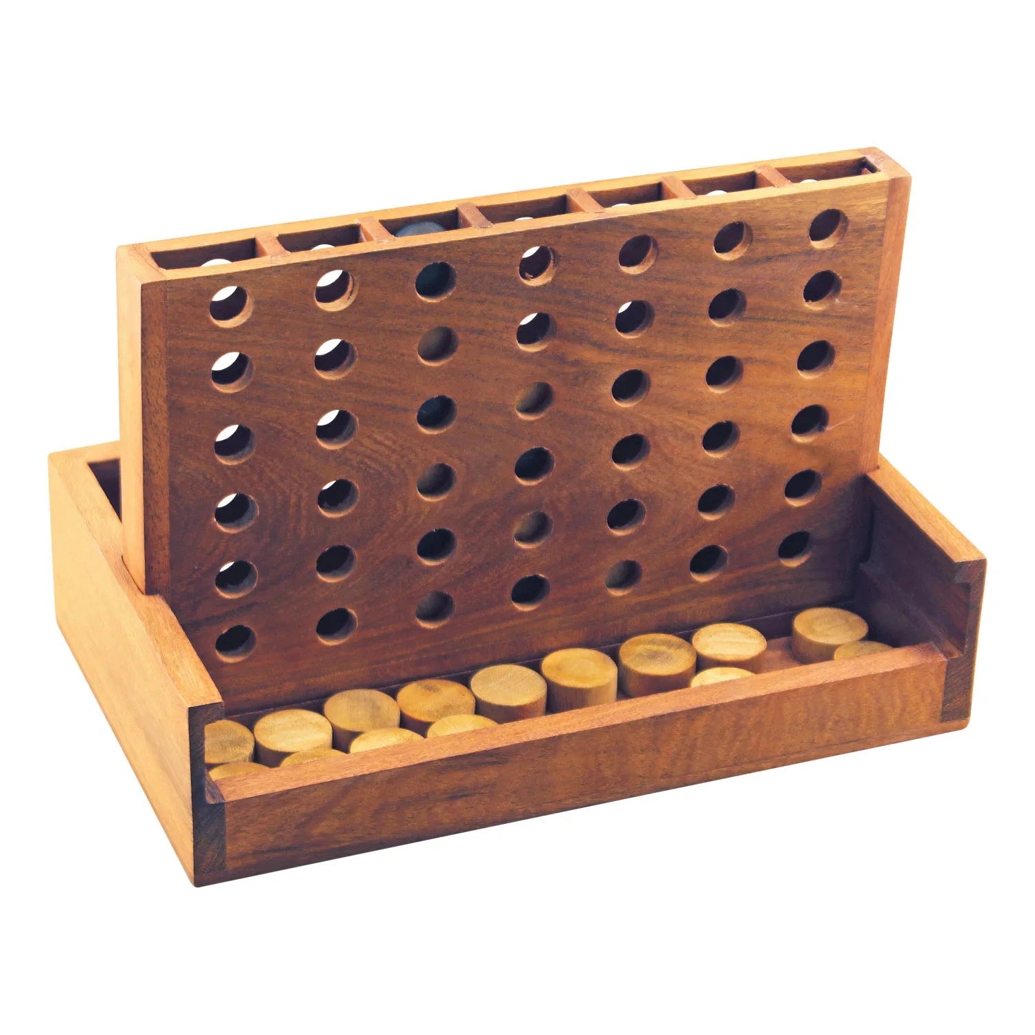 Játék - Connect Four, akácfa, 24x15x15.5cm