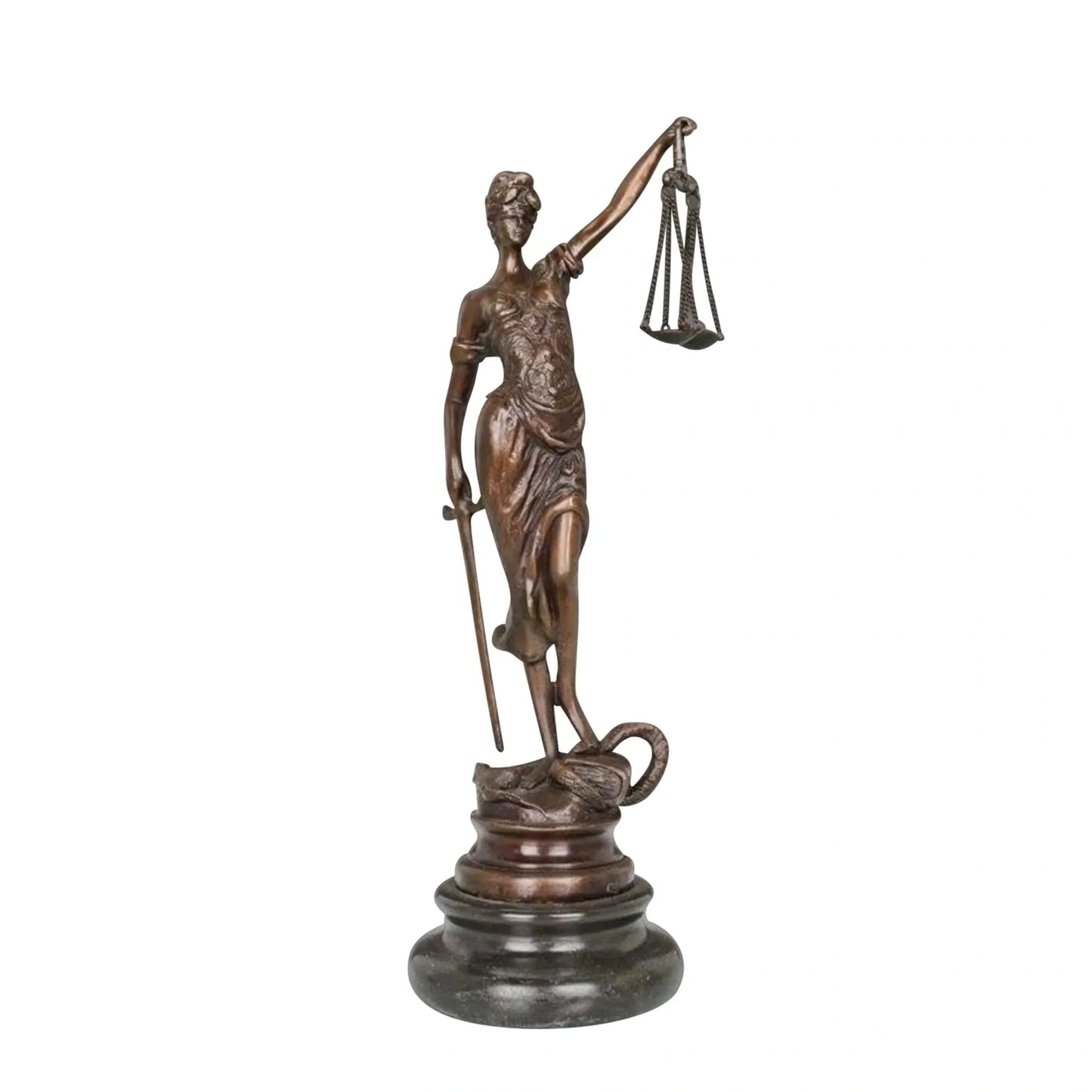 Justitia szobor, bronz bevonatú
