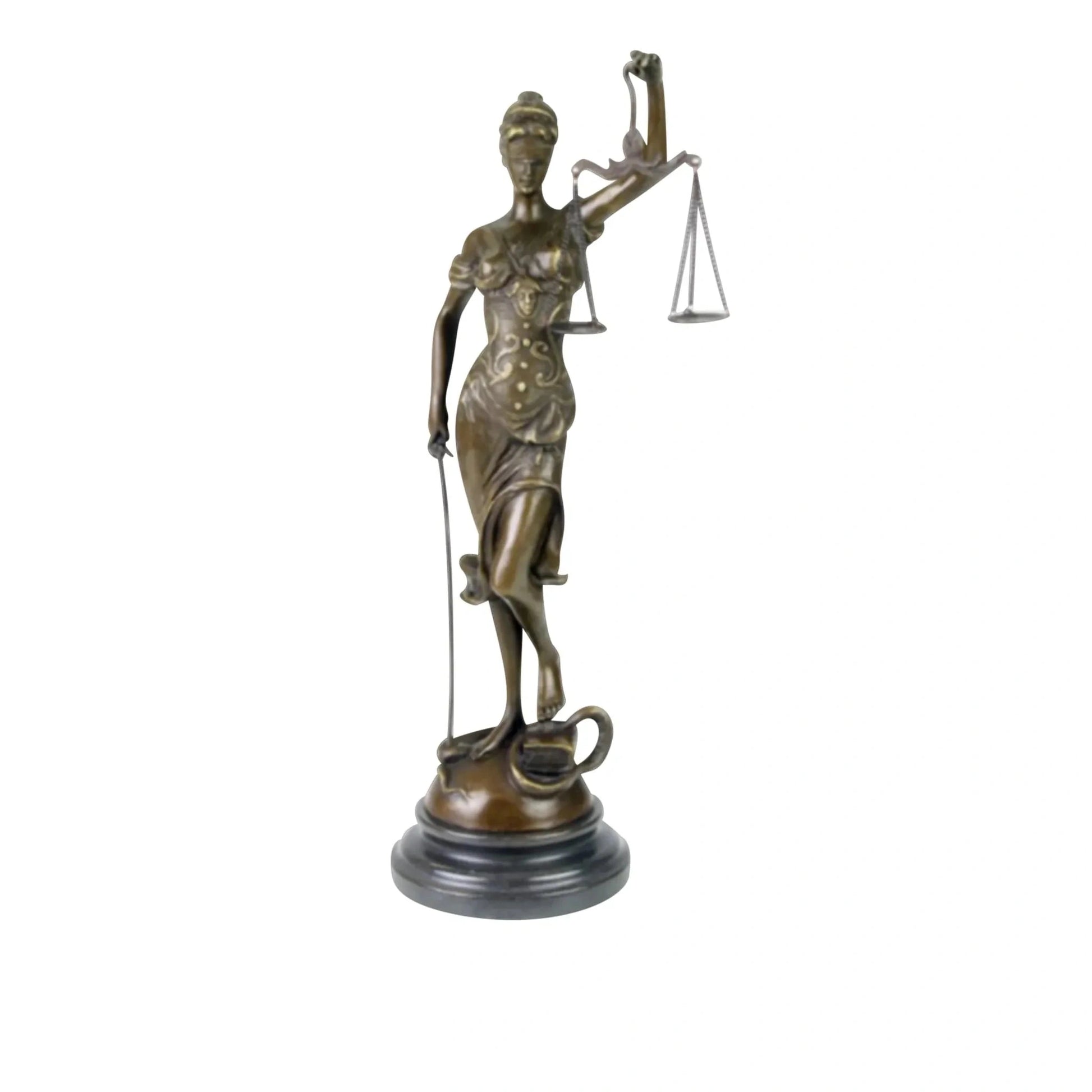 Justitia szobor, bronz bevonatú, nagy méret