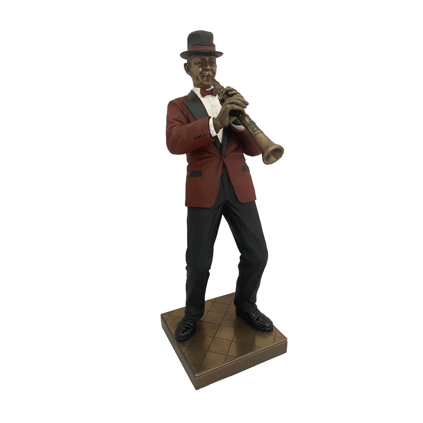 Klarinétos jazz zenész bronz bevonatú szobor - MODIANO