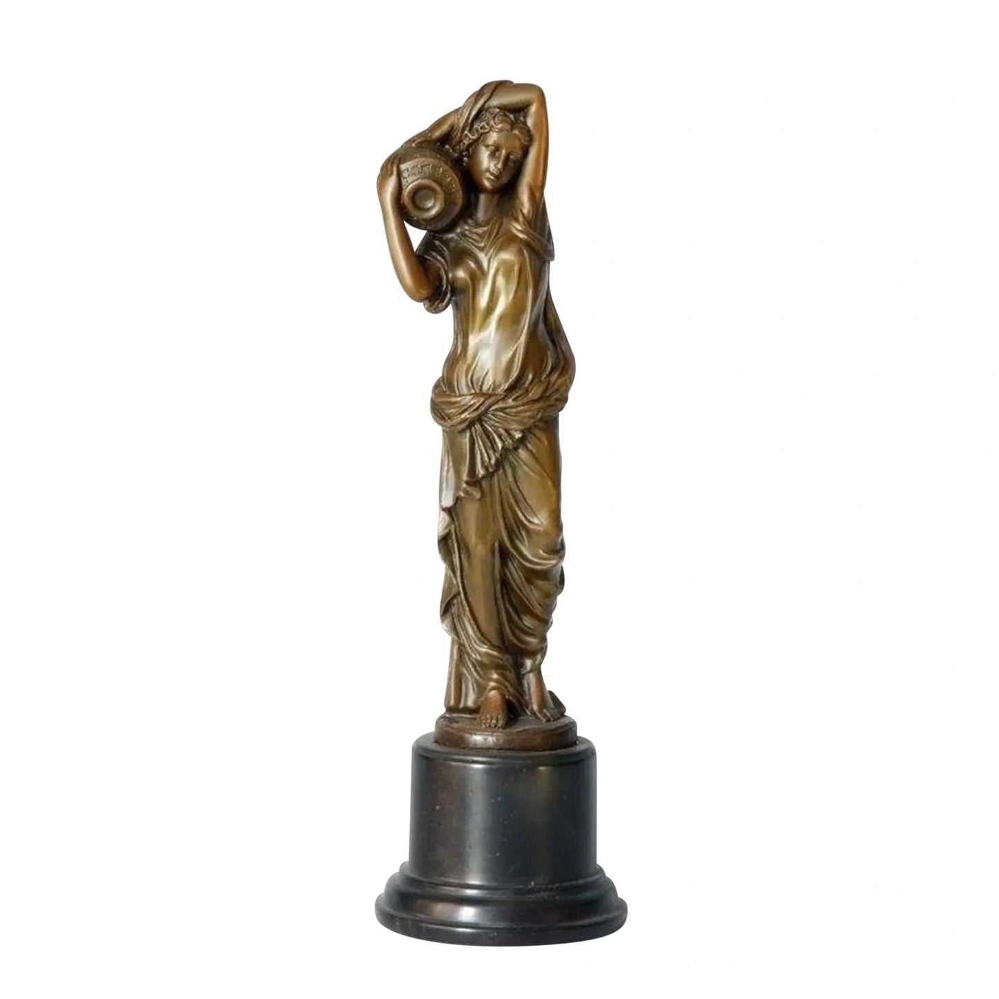 Korsót tartó nőalak szobor, bronz bevonatú