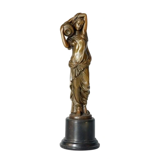 Korsót tartó nőalak szobor, bronz bevonatú