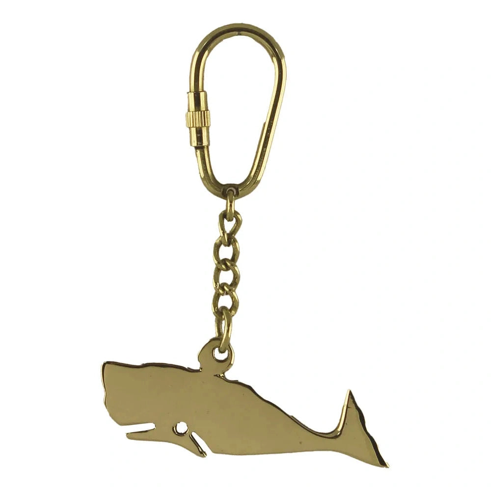Kulcstartó - Bálna, lapos, réz, h: 9,5cm, 6,5x2cm
