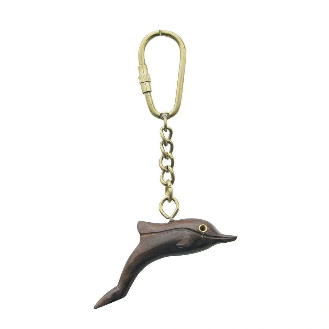 Kulcstartó - delfin, fa/réz