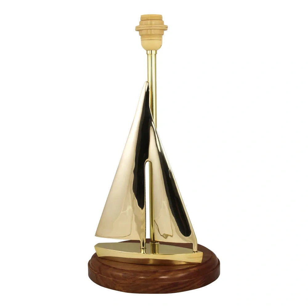Lámpa - sailer, elektromos 230v, e27, réz/fa, h: 46cm, ø: 24cm