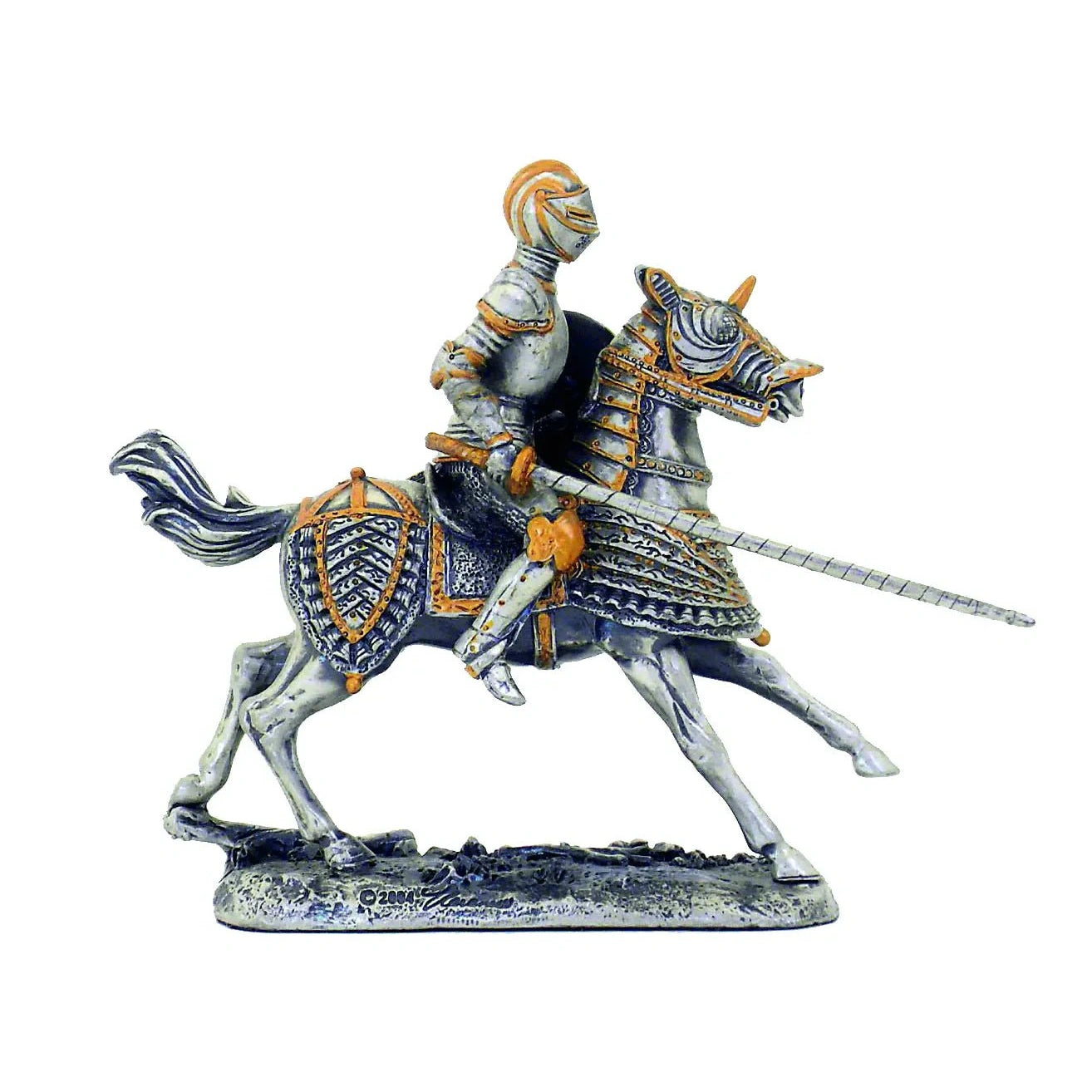 Lándzsás lovag ón szobor - MODIANO