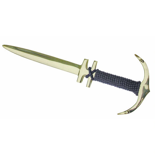 Levélbontó - horgony, sárgaréz kék kötéllel, 21cm
