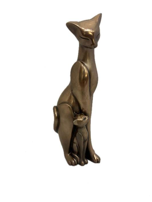 Macska család bronz bevonatú szobor - MODIANO