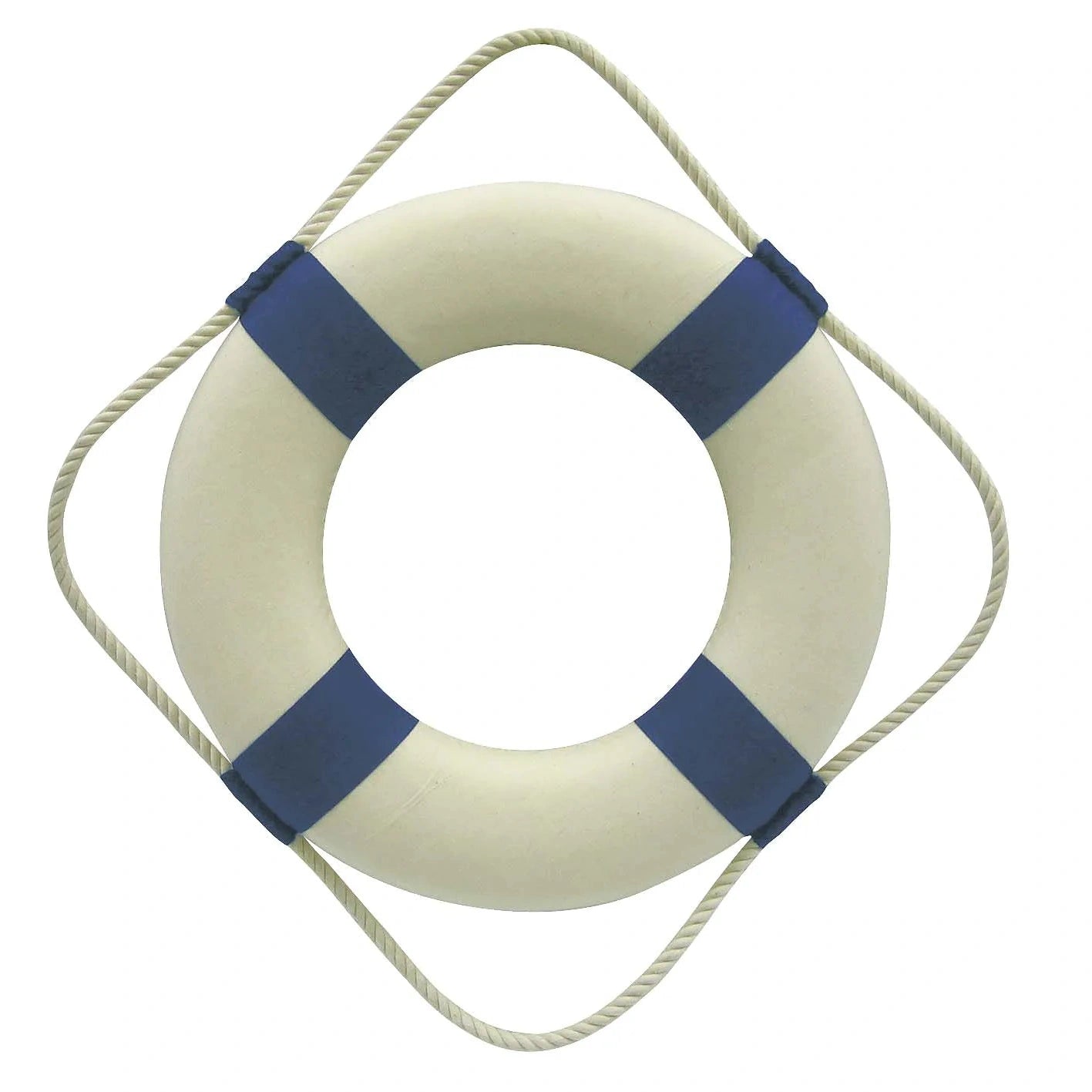 Mentőöv, fehér/kék, hőszigetelő anyaggal, ruhával, Ø: 30 cm
